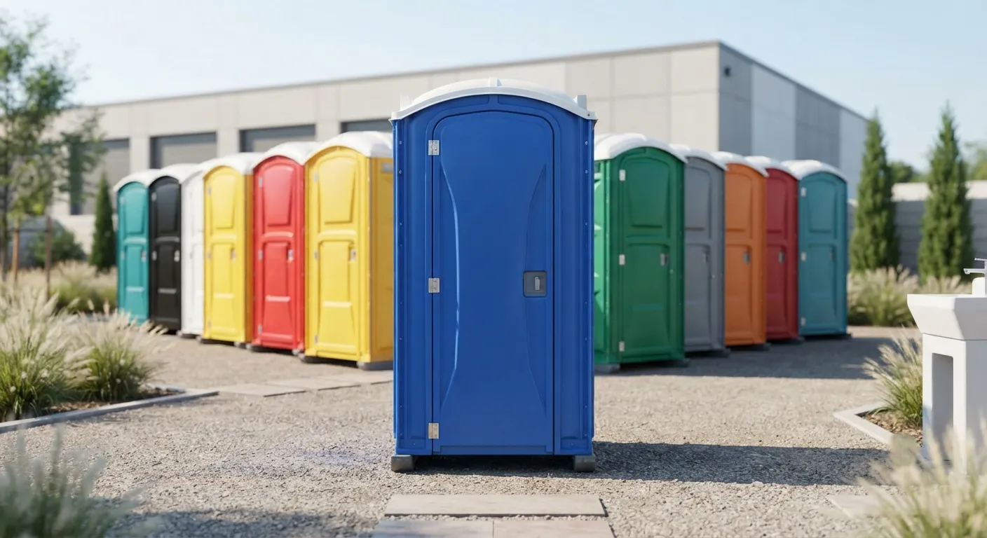 Portable toilet units ready for delivery in La Habra, CA
